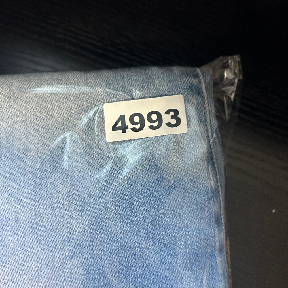 Velvet Blue Straight Leg Jeans Womens 26 Light Wash High Rise Raw Frayed Hem - Picture 11 of 11